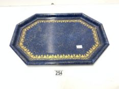 LAPIS LAZULI PATTERN OCTAGONAL TRAY - MADE IN ITALY FOR CHRISTIAN DIOR. 45X32.