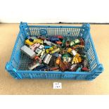 A QUANTITY OF TOY CARS, MOSTLY LESNEY. [ PLAY WORN ].