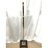 ART DECO CHROME AND WALNUT BASED LAMP STAND, NO SHADE.