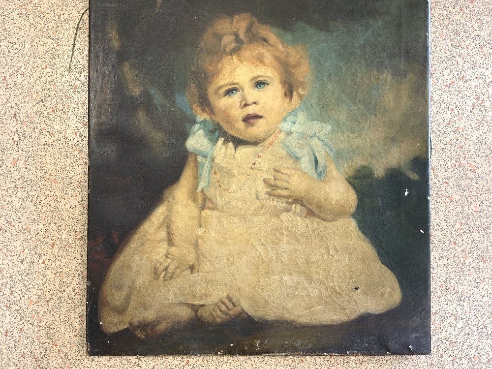 LILIBET H.M THE QUEEN 2 YR OLD OIL ON CANVAS UNSIGNED 61 X 51CM A/F - Image 2 of 3