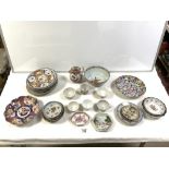 CHINESE PORCELAIN PLATES AND BOWLS, AND JAPANESE IMARI WALL PLATES.