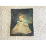 LILIBET H.M THE QUEEN 2 YR OLD OIL ON CANVAS UNSIGNED 61 X 51CM A/F