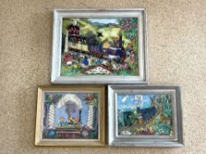 THREE PICTURES ALL FRAMED AND GLAZED LARGEST 52 x 44CM