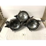 THREE BAKERLITE WW2 NAVAL SIGNAL MORSE CODE LAMPS.