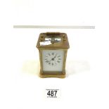 FRENCH BRASS STRIKING CARRIAGE CLOCK 15CM