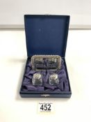 HALLMARKED SILVER PEPPER AND TRAY BOXED SET
