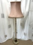 VINTAGE BRASS AND ONYX STAND LAMP WITH SHADE 160 CM