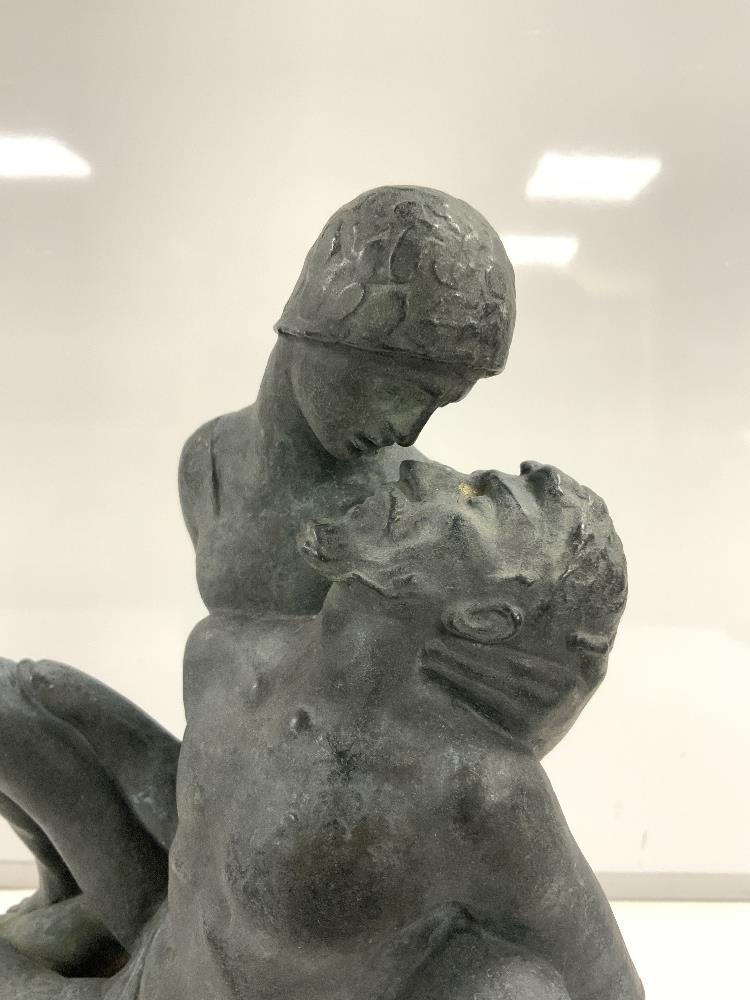 DYSON SMITH SIGNED CAST OF A COUPLE EMBRACED TO KISS DATED 1928 41.5 CM - Image 3 of 5