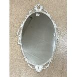 PAINTED METAL OVAL MIRROR 49 X 79 CM