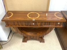 ART DECO STYLE BIEDERMEIER CONSOLE TABLE WITH MARQUETRY WORK IN A LACQUERED FINISH 120 X 38 CM