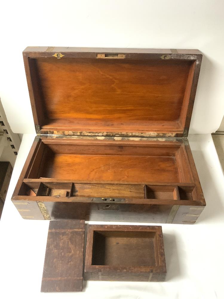 VICTORIAN WALNUT WRITING BOX, AF, AND ANOTHER BOX. - Image 2 of 3