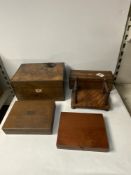 THE LANDSEER MAHOGANY WATERCOLOUR ARTISTS BOX, SET DRAWING INSTRUMENTS IN BOX, TREEN BOOK STAND,