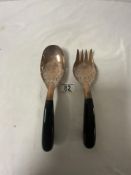 PAIR OF MALAYSIAN - MOHD SALLEH & SONS ENGRAVED SALAD SERVERS.