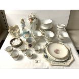 A ROYAL ALBERT OLD COUNTRY ROSES JAR AND COVER, ROYAL STANDARD PORCELAIN PART TEA SET, ETC.