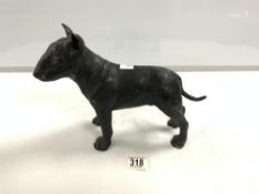 LARGE BRONZE CAST OF A BULL TERRIER 34 X 24CM