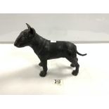 LARGE BRONZE CAST OF A BULL TERRIER 34 X 24CM