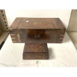 VICTORIAN WALNUT WRITING BOX, AF, AND ANOTHER BOX.