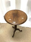 VICTORIAN MAHOGANY WINE TABLE ON A BARLEY TWIST SUPPORT