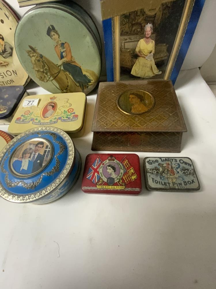 VINTAGE ROYAL COMMEMORATIVE BISCUIT AND TOFFEE TINS, VARIOUS. - Image 5 of 5