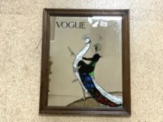 A MODERN VOGUE ADVERTISING MIRROR, 50X60 CMS.