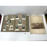 ALBUM OF 18th CENTURY BLACK AND WHITE ENGRAVINGS - NOTABLE FIGURES AND 6 LATE 19 CENTURY UNFRAMED