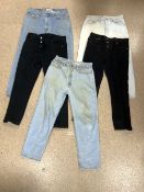 TWO PAIRS OF LEVIS BLACK DENIM JEANS SIZE 34/30, PAIR OF FADED DENIM LEVIS JEANS SZE 34/30,