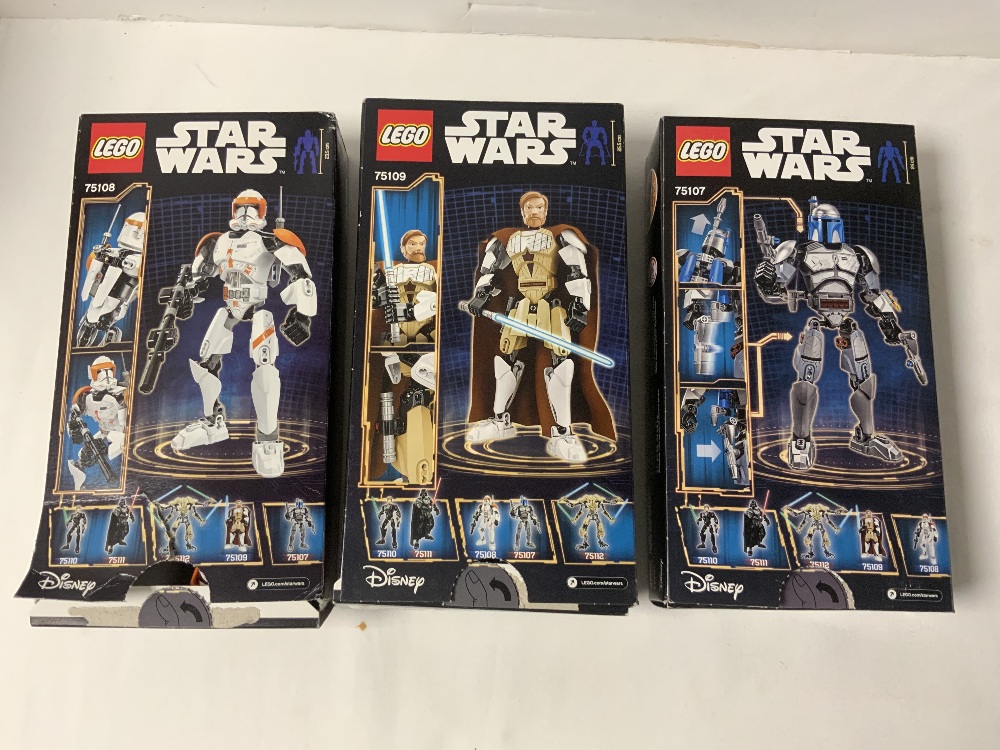 THREE LEGO STAR WARS FIGURES IN BOXES, OBI-WAN KENOBI 75109, CLONE COMMANDER CODY 75108, AND JANGO - Image 4 of 5