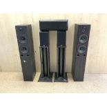 PAIR OF GALE 30 SERIES 3040 SPEAKERS, ANOTHER PAIR ON STANDS 3010S, AND A SINGLE CENTRE 10.