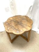 ART DECO WALNUT SHAPED OCCASIONAL TABLE, 76 CMS.