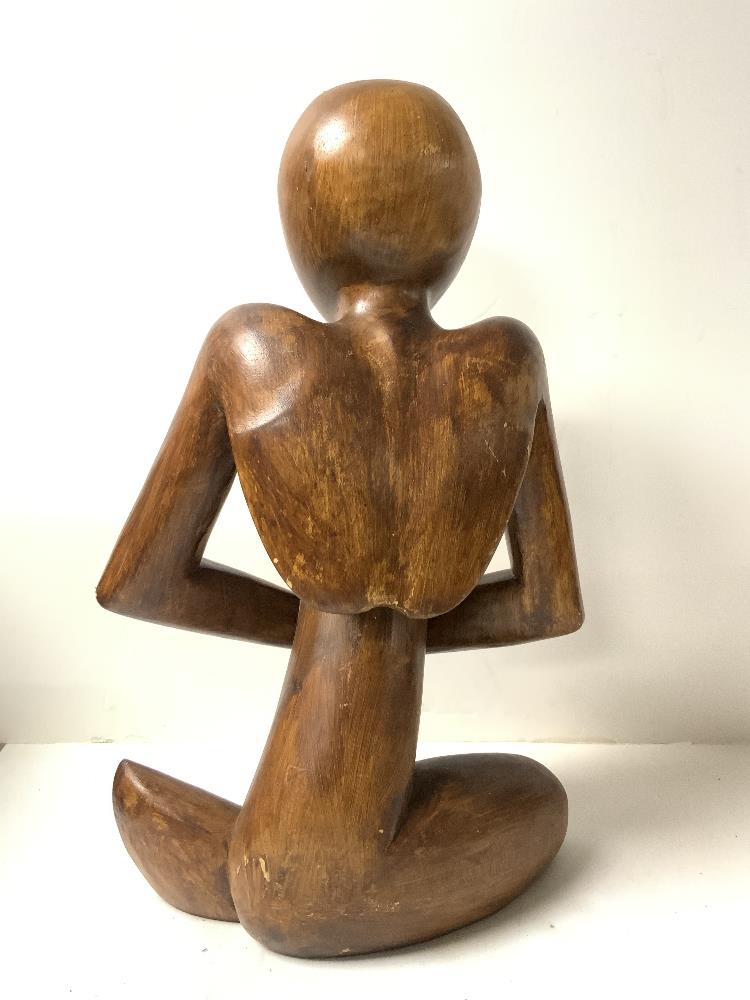 HENRY MOORE STYLE- TWO CARVED WOODEN PIECES LARGEST 43CM - Image 3 of 5