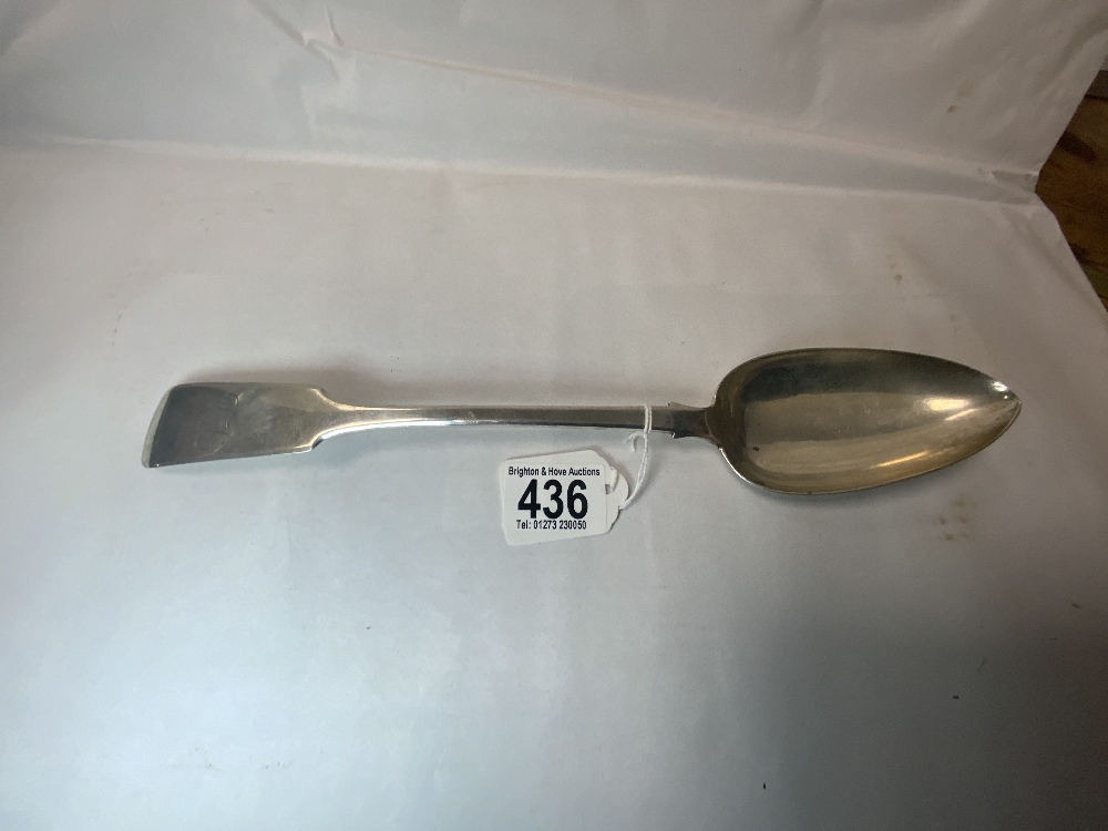 A GEORGE IV HALLMARKED SILVER FIDDLE PATTERN LONG HANDLED SERVING SPOON, EXETER, 1825, MAKER - Image 2 of 4