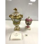 COALPORT ROYAL WEDDING LIDDED VASE 1973 LTD NO 66 (CRACK TO LID), SPODE LIDDED URN LTD EDITION 164/