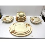 ART DECO HOMELIEGH WARE 23-PIECE DINNER SET.