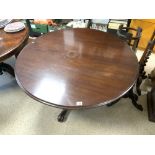 VINTAGE MAHOGANY TILT TOP TABLE 119 CM