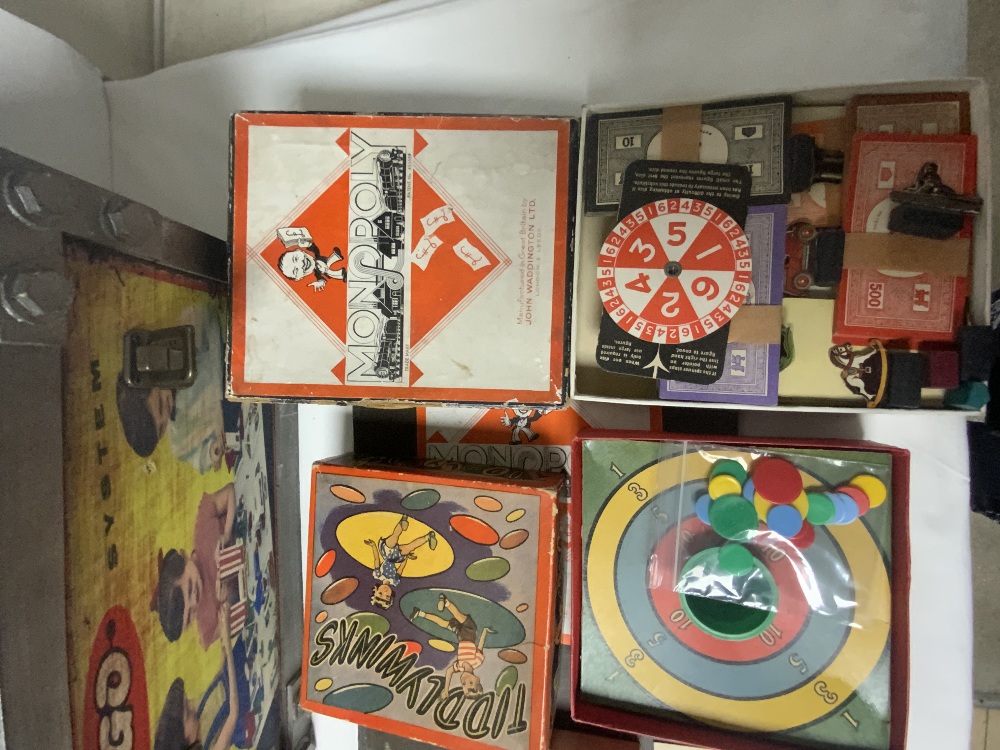 A LEGO STORAGE BOX, VINTAGE GAMES - MONOPOLY, ROLL IT IN, TIDDLYWINKS, AND HAPPY FAMILIES CARDS. - Image 3 of 4