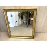 ANTIQUE SQUARE GILT FRAMED WALL MIRROR [ MERCURY GLASS ], 89X100 CMS.