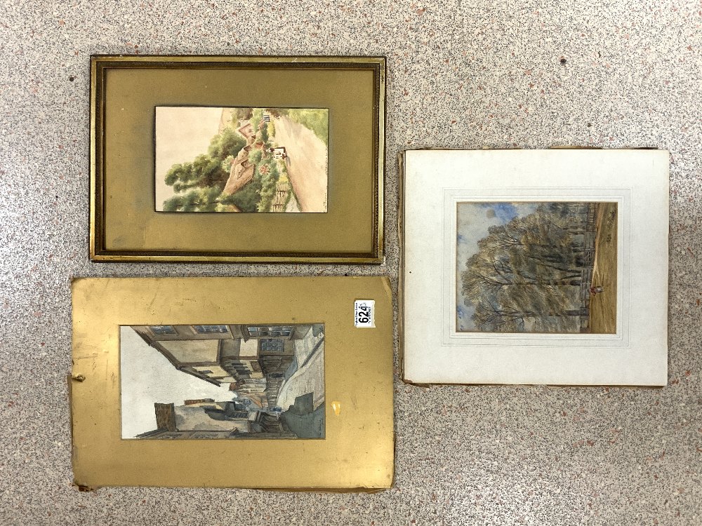 THREE SIGNED WATERCOLOURS INCLUDES CHAS MASTERS,G SOMESTON AND ONE OTHER