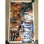 A MICHAEL JACKSON POSTER FOR - THE NEW ALBUM HISTORY PAST, PRESENT AND FUTURE, 126X78 CMS.