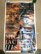 A MICHAEL JACKSON POSTER FOR - THE NEW ALBUM HISTORY PAST, PRESENT AND FUTURE, 126X78 CMS.
