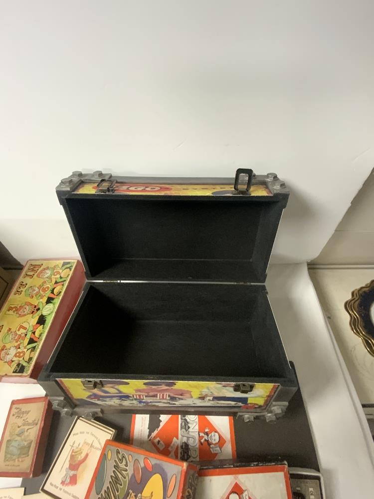 A LEGO STORAGE BOX, VINTAGE GAMES - MONOPOLY, ROLL IT IN, TIDDLYWINKS, AND HAPPY FAMILIES CARDS. - Image 4 of 4