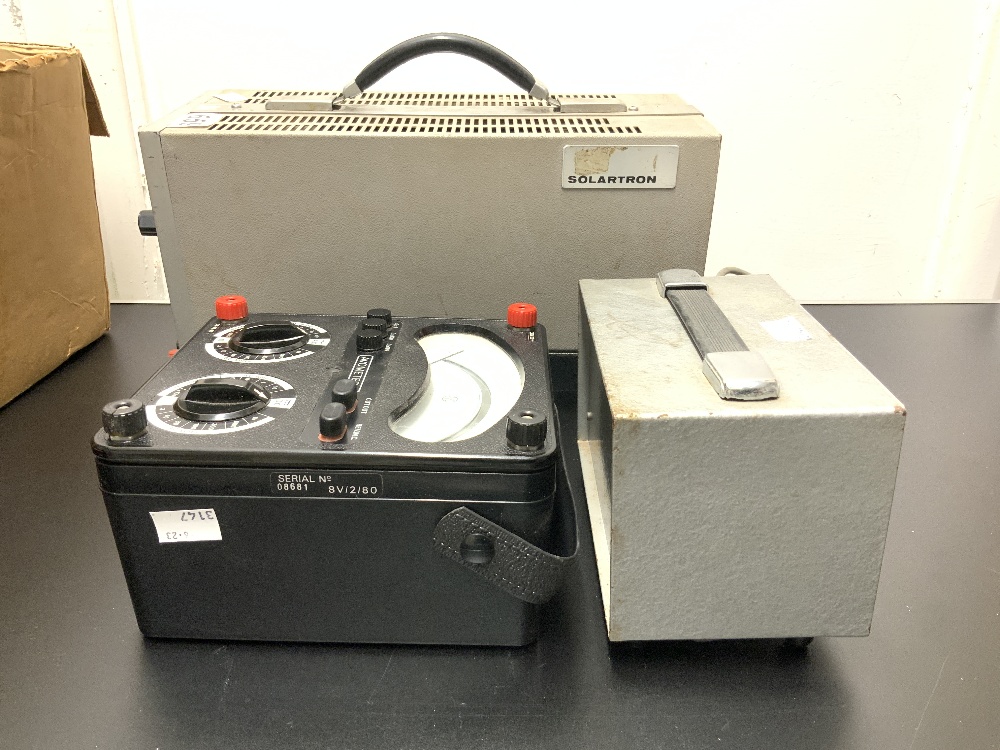 LEVELL TRANSISTOR A.C. MICROVOLTMETER TYPE TM3A, AND AVOMETER 8, AND A SOLARTRON DUAL PSU AS 1416. - Image 8 of 8