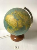 DANISH 1970 LIGHT UP SCAN GLOBE 27 DIAMETER