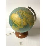 DANISH 1970 LIGHT UP SCAN GLOBE 27 DIAMETER