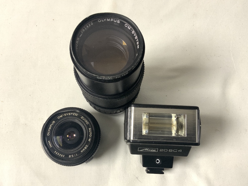 OLYMPUS OM-2 CAMERA, TWO OLYMPUS TRIP 35 CAMERAS, AND OLYMPUS 75 - 150 MM LENSE AND OTHER - Image 5 of 6