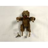 ANTIQUE WIND UP MONKEY TOY, WITH KEY.
