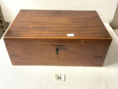 VICTORIAN SATINWOOD FOLDING WRITING BOX, WITH EBONY FITTINGS AND SECRET DRAWERS!.