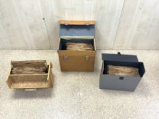 THREE CASES OF OLD 78 RPM RECORDS.