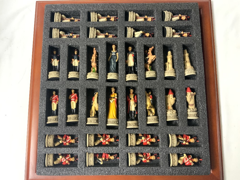MILITARY FIGURE CHESS PIECES AND BOARD. - Image 2 of 3