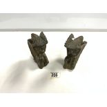 PAIR OF BRONZE ANGEL BOOK ENDS.