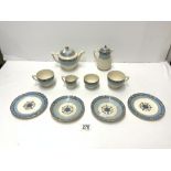 MINTONS 9 PIECE PART TEA SET - DESIGNED BY WADSWORTH.